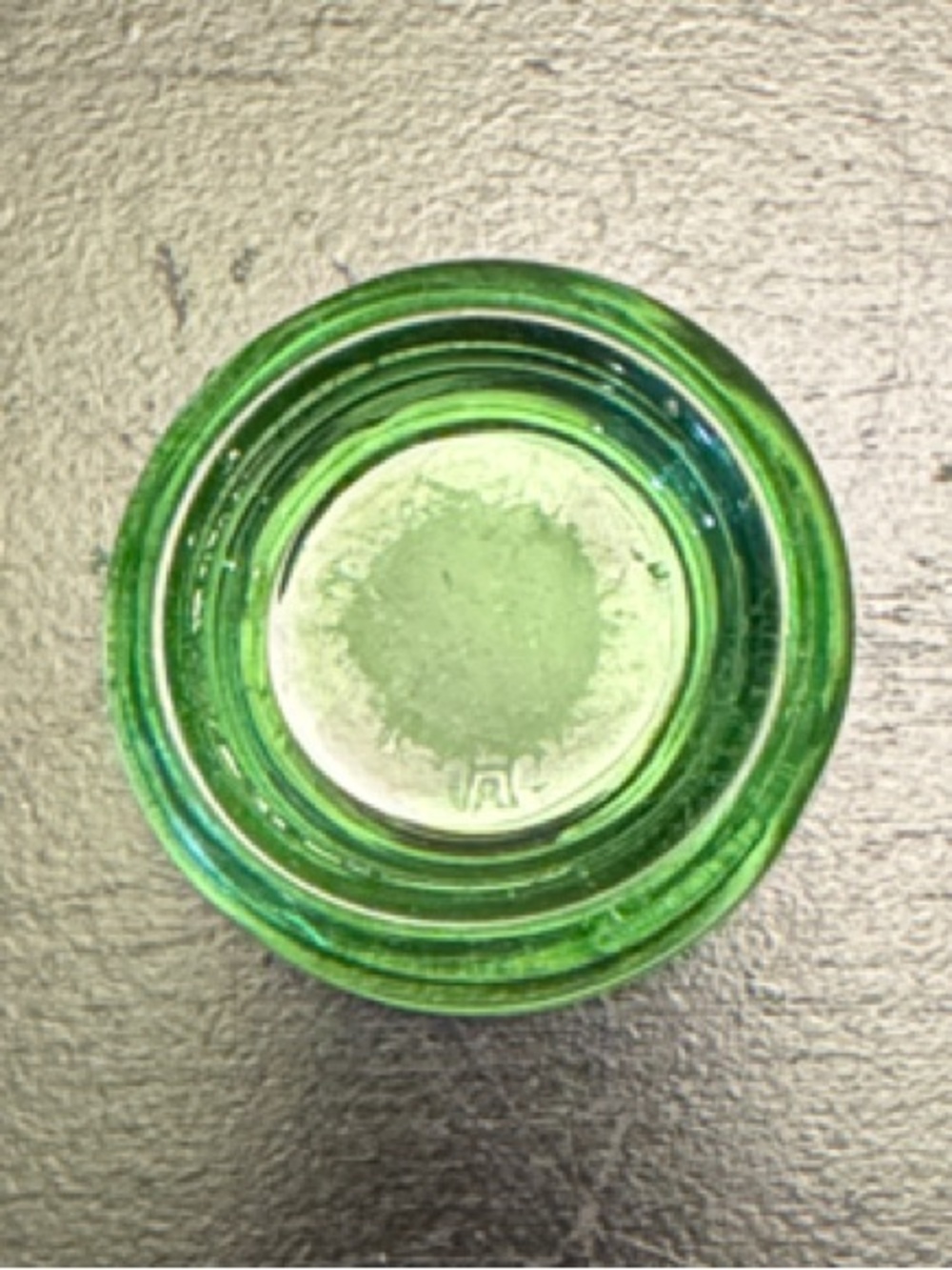 Hazel Atlas (see trademark) Green Glass (Uranium-like) Furniture Castor
